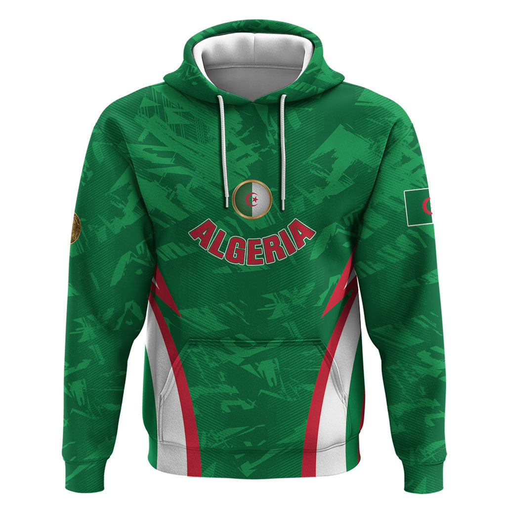 Custom Algeria 2026 Football Zip Hoodie The Fennecs Go Champions