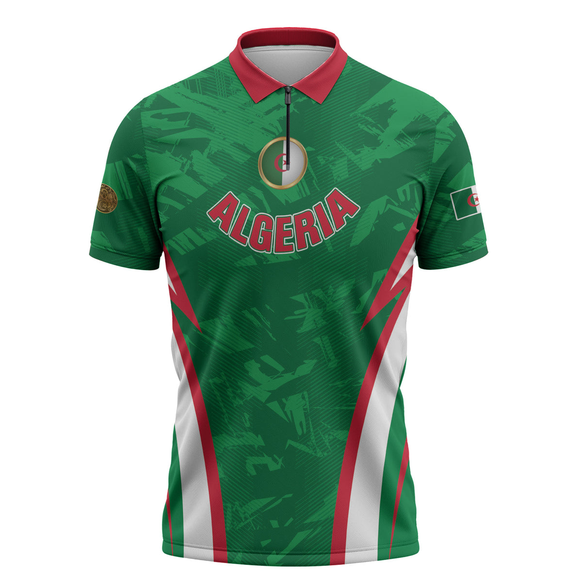 Custom Algeria 2026 Football Zipper Polo Shirt The Fennecs Go Champions