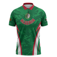 Custom Algeria 2026 Football Zipper Polo Shirt The Fennecs Go Champions