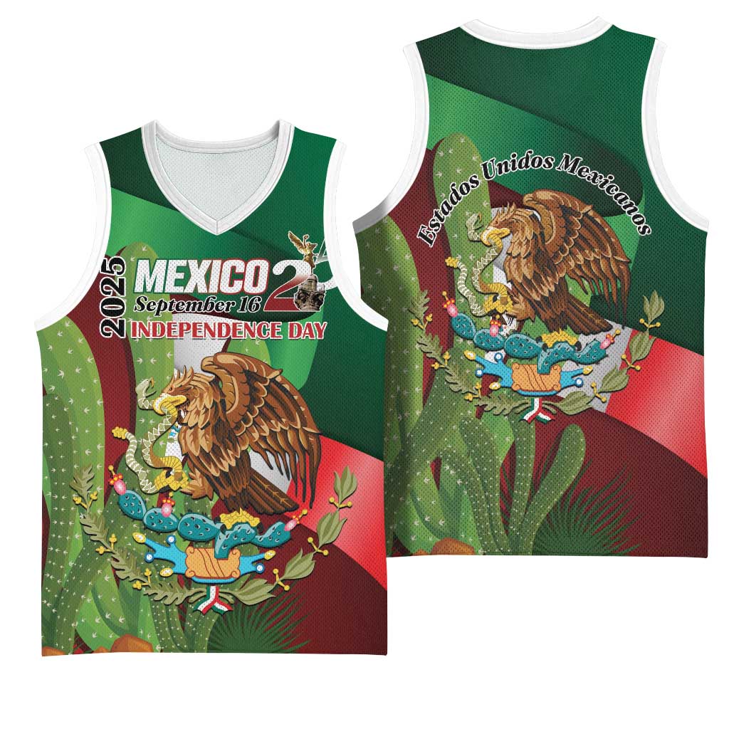Mexico Independence Day 2025 Basketball Jersey 215th Anniversary Estados Unidos Mexicanos - Wonder Print Shop