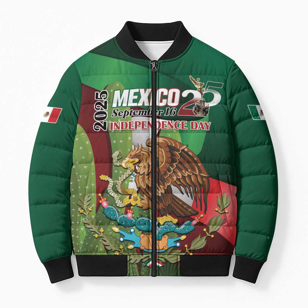 Mexico Independence Day 2025 Bomber Puffer Jacket 215th Anniversary Estados Unidos Mexicanos - Wonder Print Shop