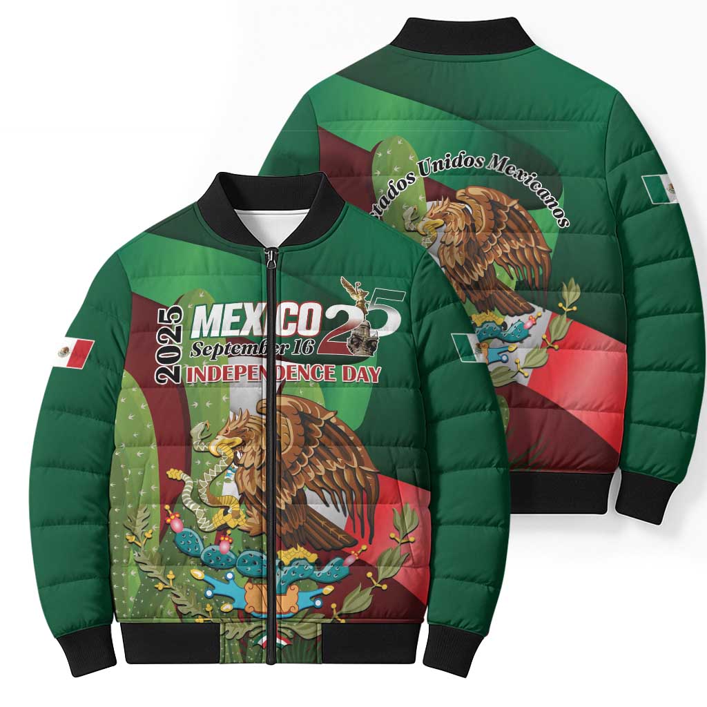 Mexico Independence Day 2025 Bomber Puffer Jacket 215th Anniversary Estados Unidos Mexicanos - Wonder Print Shop