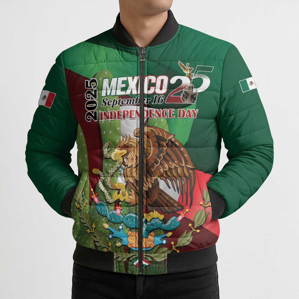 Mexico Independence Day 2025 Bomber Puffer Jacket 215th Anniversary Estados Unidos Mexicanos - Wonder Print Shop