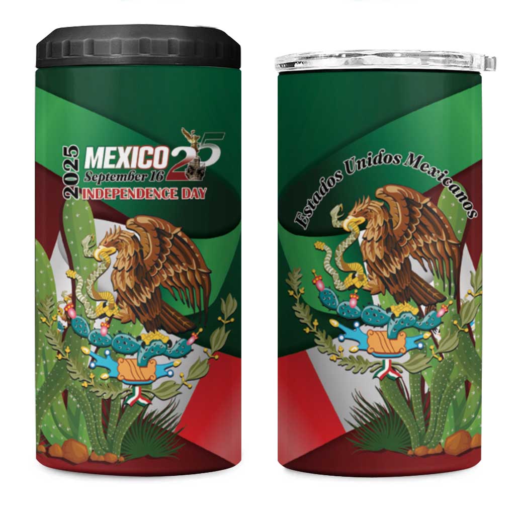Mexico Independence Day 2025 4 in 1 Can Cooler Tumbler 215th Anniversary Estados Unidos Mexicanos - Wonder Print Shop
