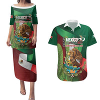 Mexico Independence Day 2025 Couples Matching Puletasi and Hawaiian Shirt 215th Anniversary Estados Unidos Mexicanos - Wonder Print Shop