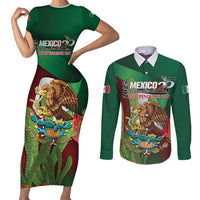 Mexico Independence Day 2025 Couples Matching Short Sleeve Bodycon Dress and Long Sleeve Button Shirt 215th Anniversary Estados Unidos Mexicanos - Wonder Print Shop