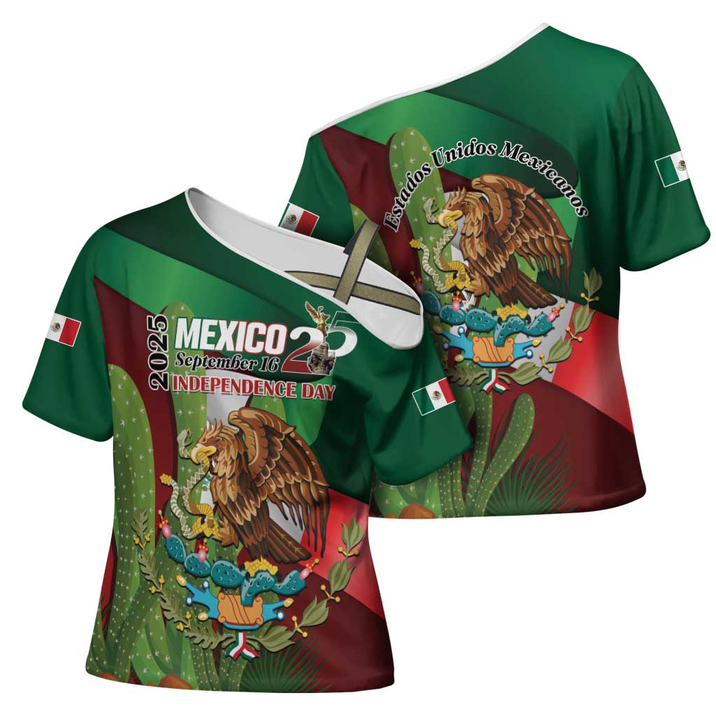 Mexico Independence Day 2025 Cross Shoulder Shirt 215th Anniversary Estados Unidos Mexicanos - Wonder Print Shop