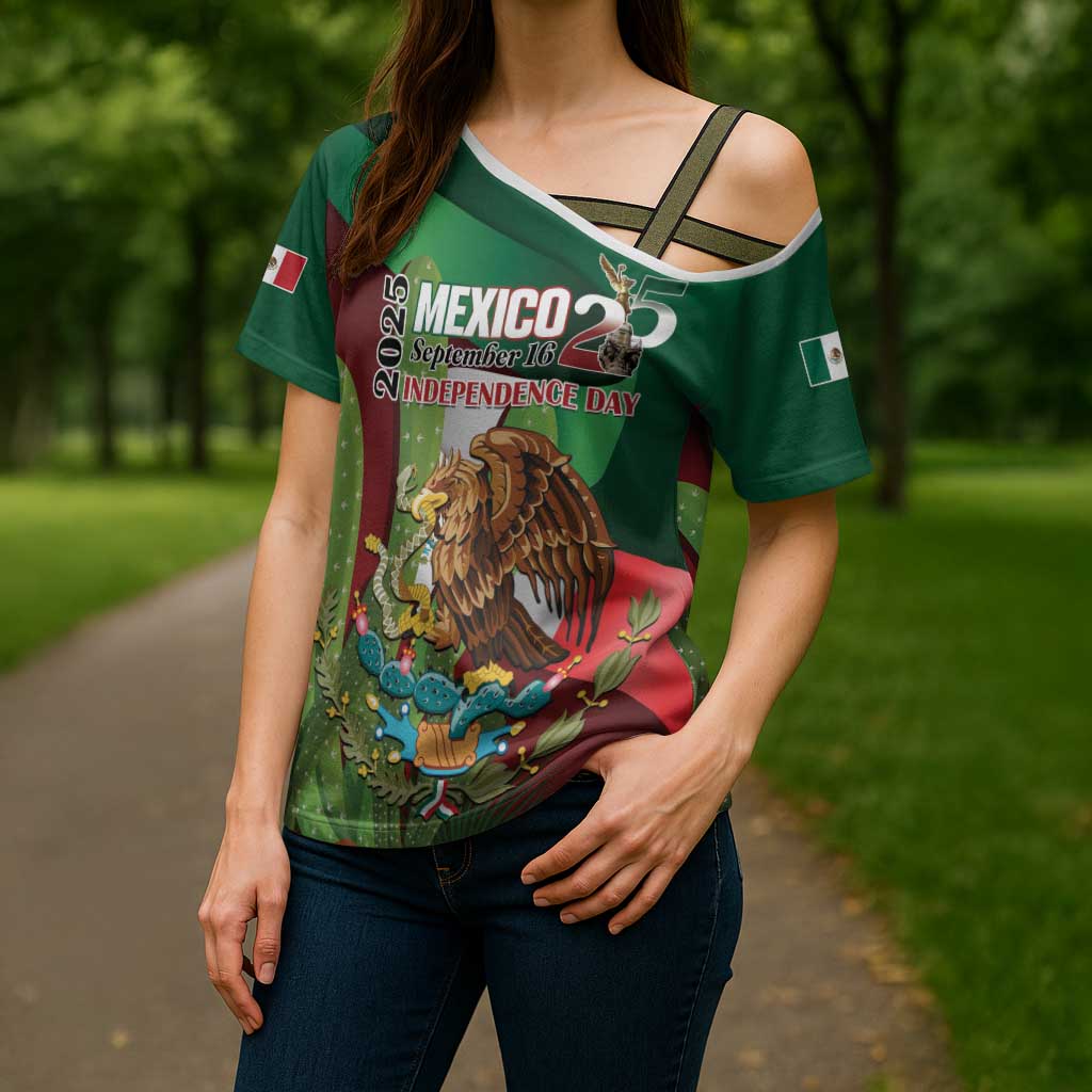 Mexico Independence Day 2025 Cross Shoulder Shirt 215th Anniversary Estados Unidos Mexicanos - Wonder Print Shop