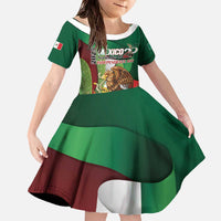 Mexico Independence Day 2025 Family Matching Off The Shoulder Long Sleeve Dress and Hawaiian Shirt 215th Anniversary Estados Unidos Mexicanos - Wonder Print Shop