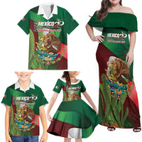 Mexico Independence Day 2025 Family Matching Off Shoulder Maxi Dress and Hawaiian Shirt 215th Anniversary Estados Unidos Mexicanos - Wonder Print Shop