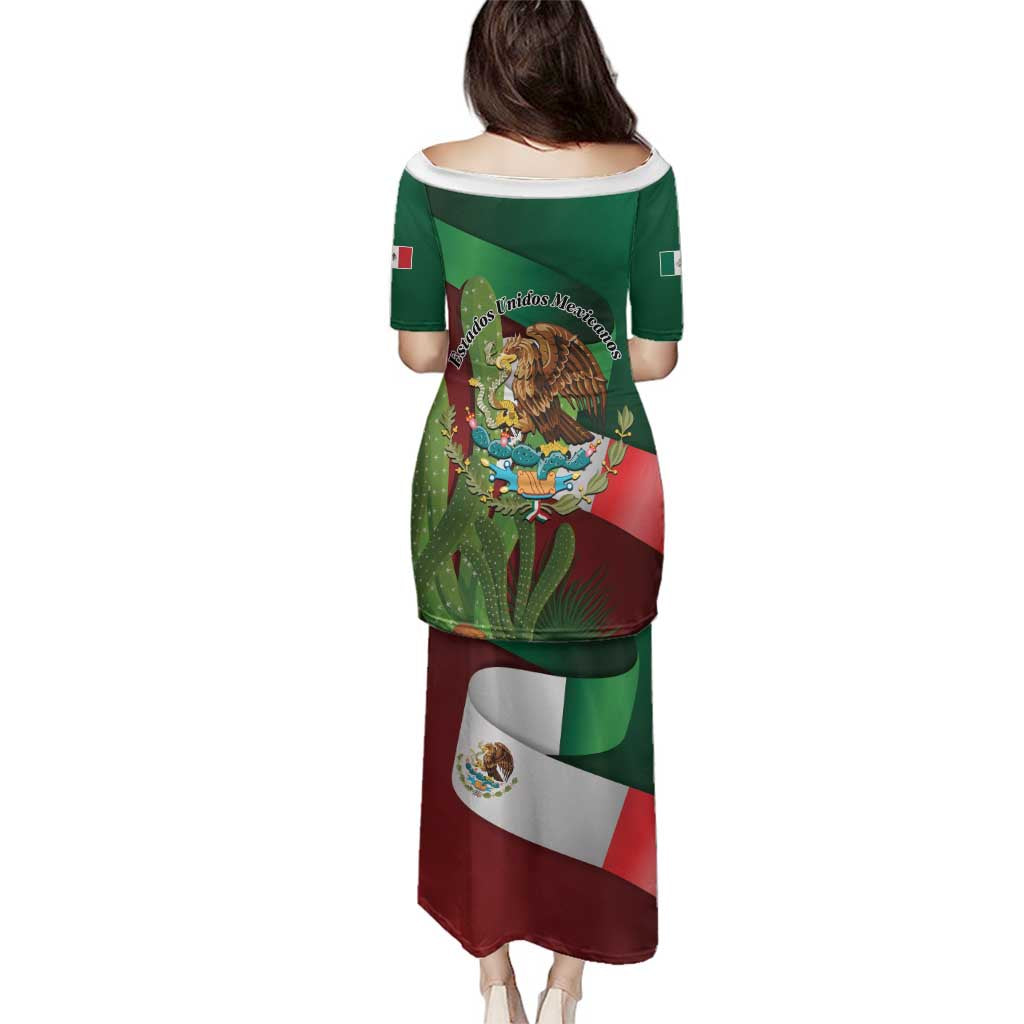 Mexico Independence Day 2025 Family Matching Puletasi and Hawaiian Shirt 215th Anniversary Estados Unidos Mexicanos - Wonder Print Shop