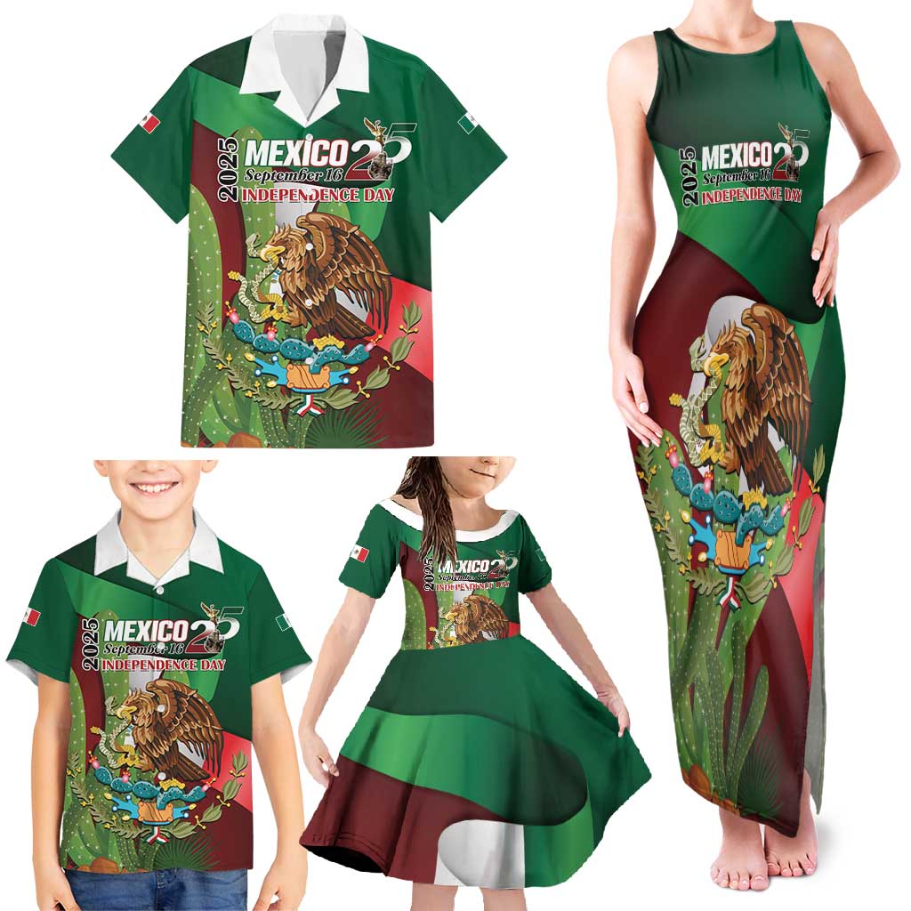 Mexico Independence Day 2025 Family Matching Tank Maxi Dress and Hawaiian Shirt 215th Anniversary Estados Unidos Mexicanos - Wonder Print Shop