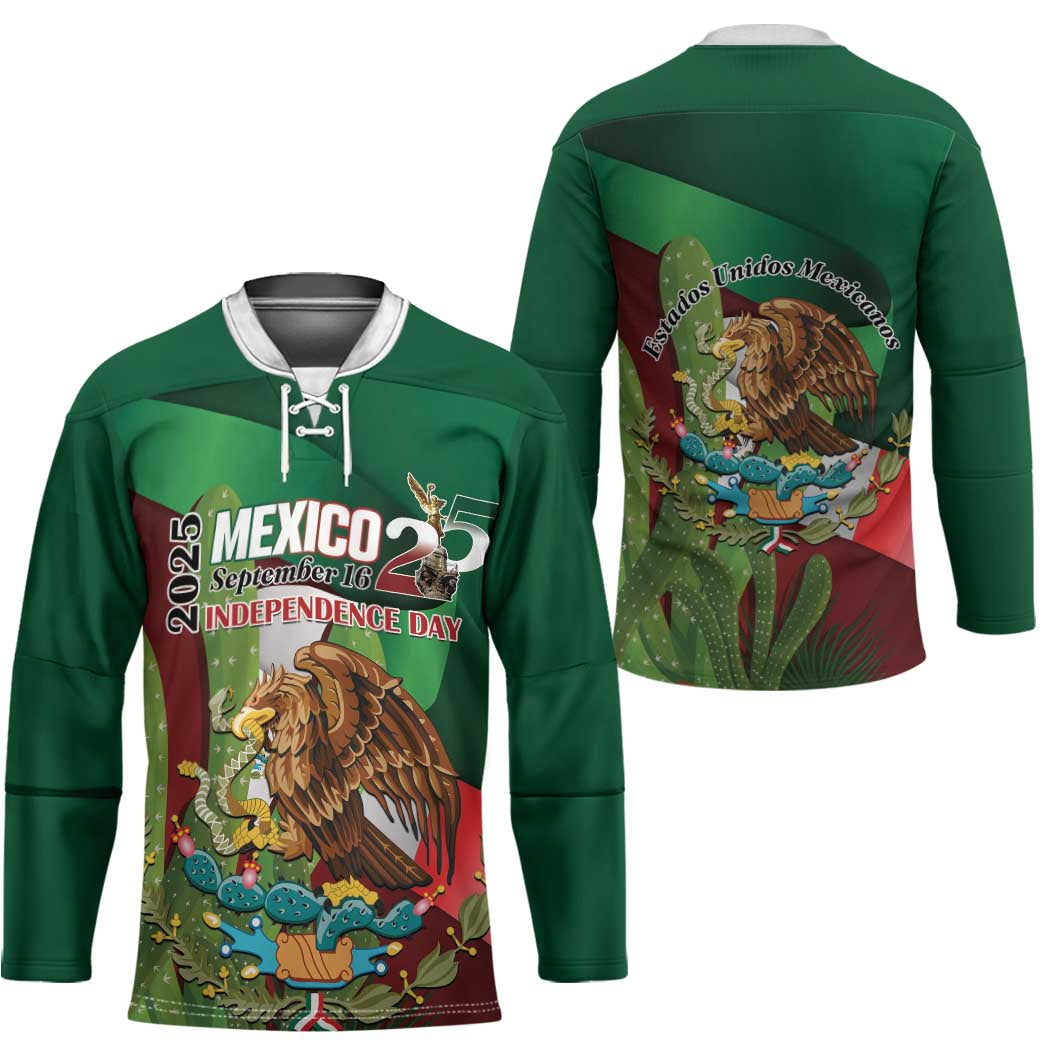 Mexico Independence Day 2025 Hockey Jersey 215th Anniversary Estados Unidos Mexicanos - Wonder Print Shop