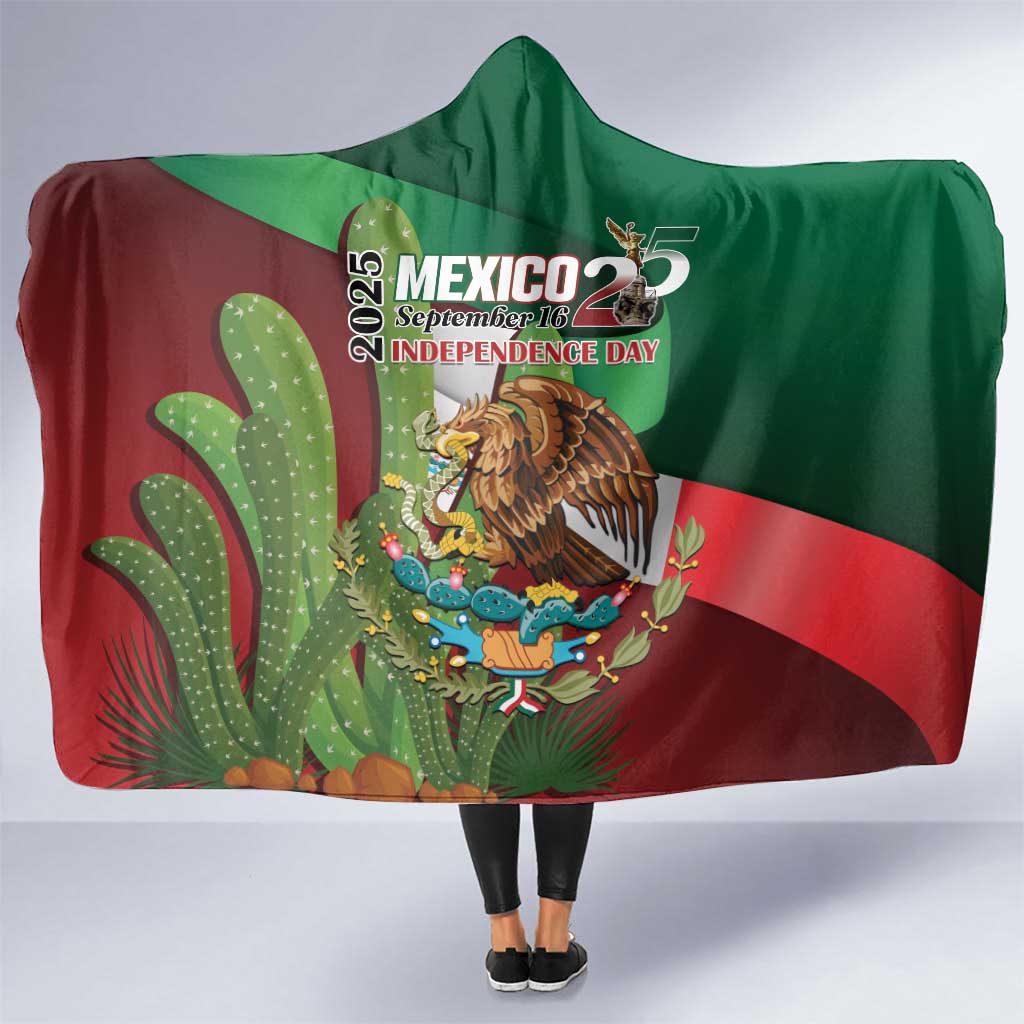 Mexico Independence Day 2025 Hooded Blanket 215th Anniversary Estados Unidos Mexicanos - Wonder Print Shop