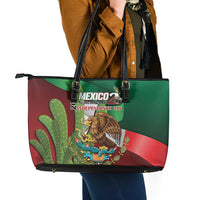 Mexico Independence Day 2025 Leather Tote Bag 215th Anniversary Estados Unidos Mexicanos - Wonder Print Shop