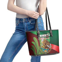 Mexico Independence Day 2025 Leather Tote Bag 215th Anniversary Estados Unidos Mexicanos - Wonder Print Shop