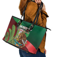 Mexico Independence Day 2025 Leather Tote Bag 215th Anniversary Estados Unidos Mexicanos - Wonder Print Shop
