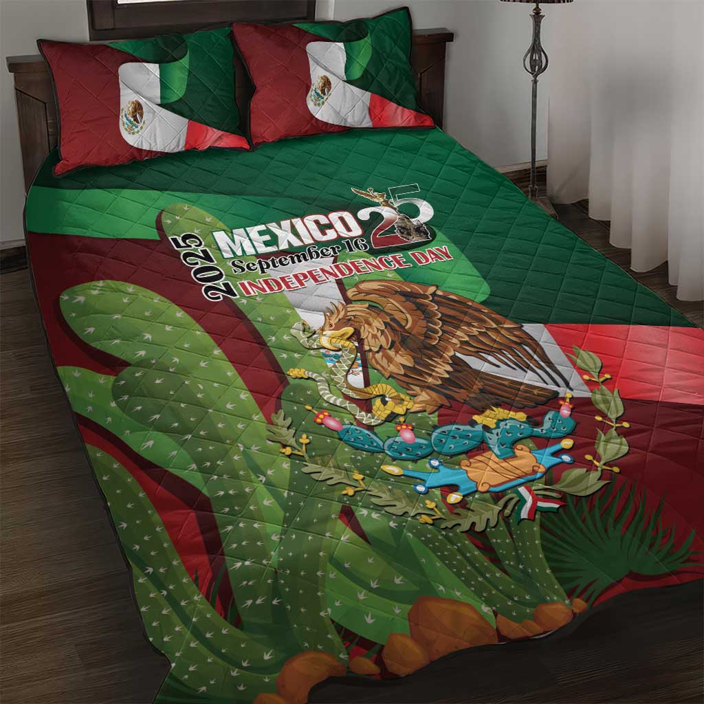 Mexico Independence Day 2025 Quilt Bed Set 215th Anniversary Estados Unidos Mexicanos - Wonder Print Shop
