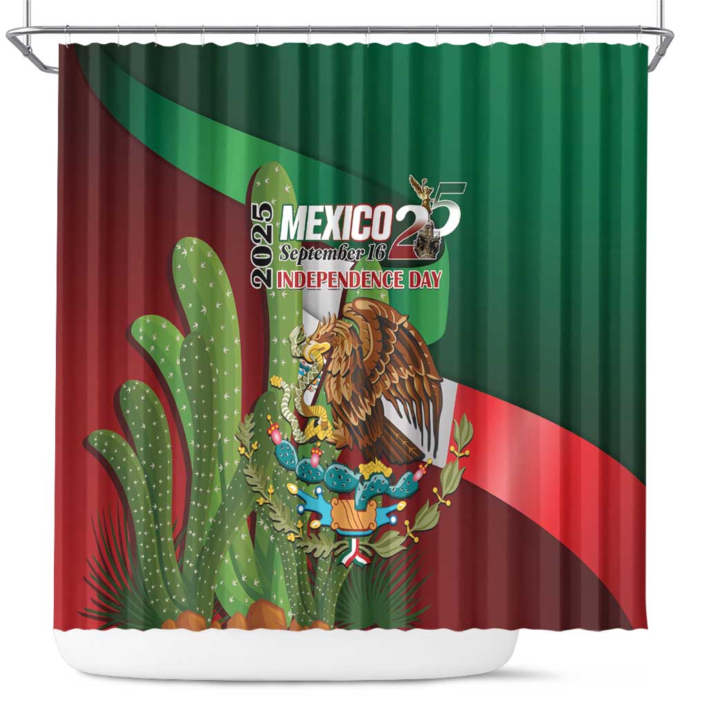 Mexico Independence Day 2025 Shower Curtain 215th Anniversary Estados Unidos Mexicanos - Wonder Print Shop