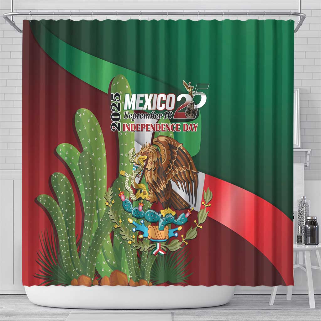 Mexico Independence Day 2025 Shower Curtain 215th Anniversary Estados Unidos Mexicanos - Wonder Print Shop