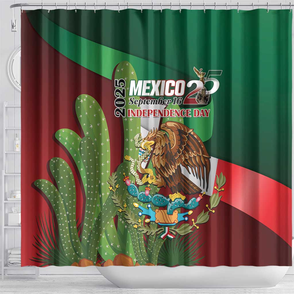 Mexico Independence Day 2025 Shower Curtain 215th Anniversary Estados Unidos Mexicanos - Wonder Print Shop