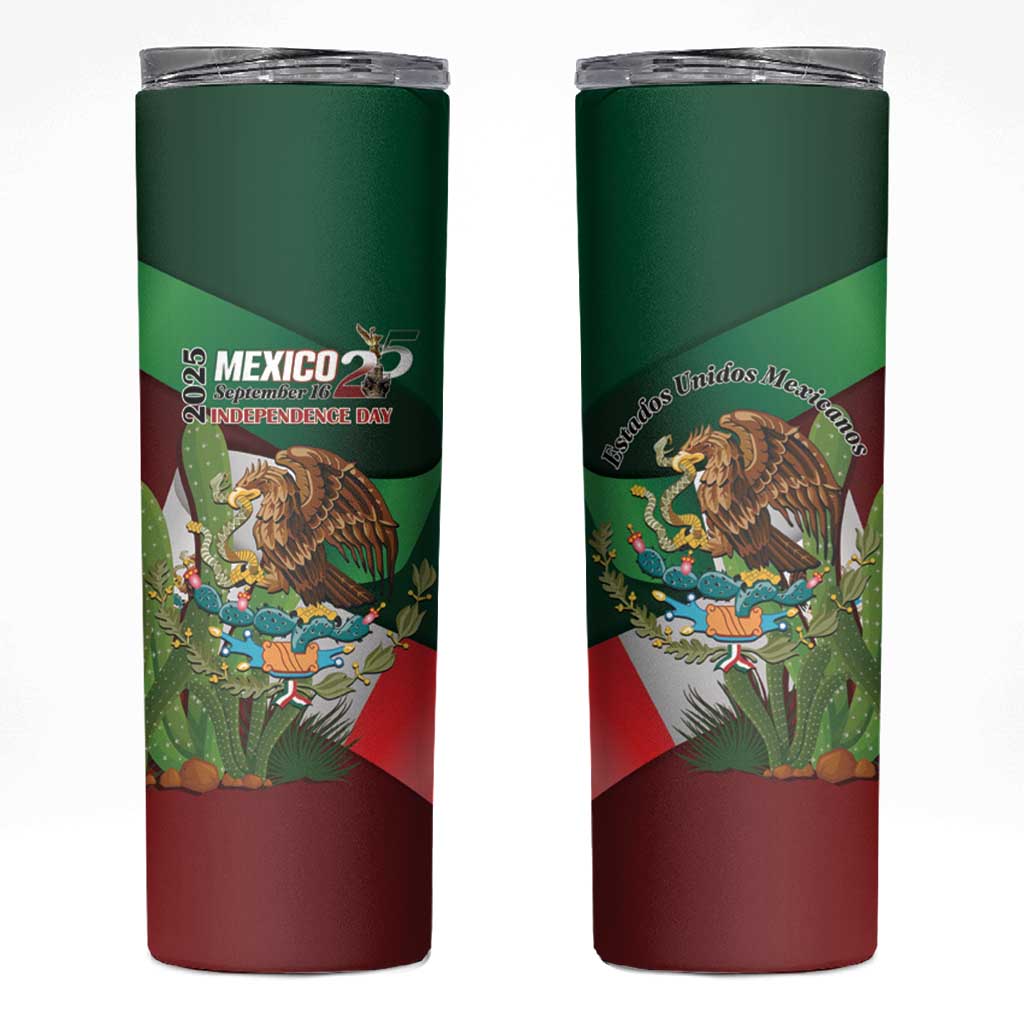 Mexico Independence Day 2025 Skinny Tumbler 215th Anniversary Estados Unidos Mexicanos - Wonder Print Shop