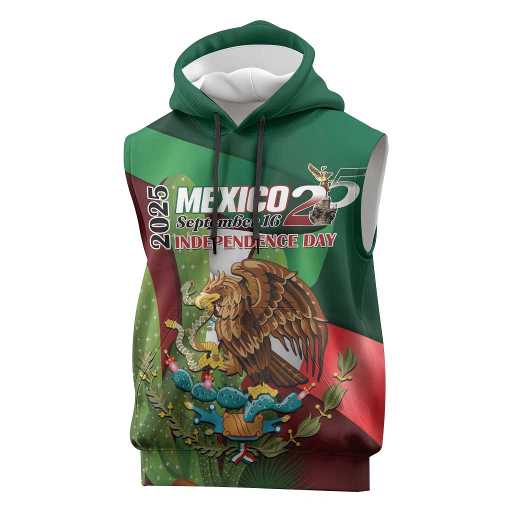 Mexico Independence Day 2025 Sleeveless Hoodie 215th Anniversary Estados Unidos Mexicanos - Wonder Print Shop