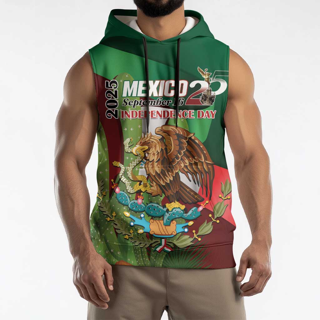 Mexico Independence Day 2025 Sleeveless Hoodie 215th Anniversary Estados Unidos Mexicanos - Wonder Print Shop