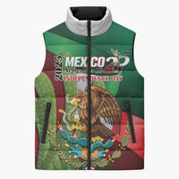 Mexico Independence Day 2025 Sleeveless Puffer Jacket 215th Anniversary Estados Unidos Mexicanos - Wonder Print Shop