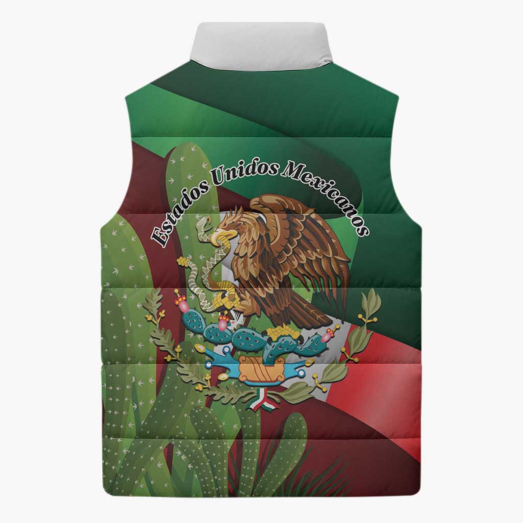 Mexico Independence Day 2025 Sleeveless Puffer Jacket 215th Anniversary Estados Unidos Mexicanos - Wonder Print Shop