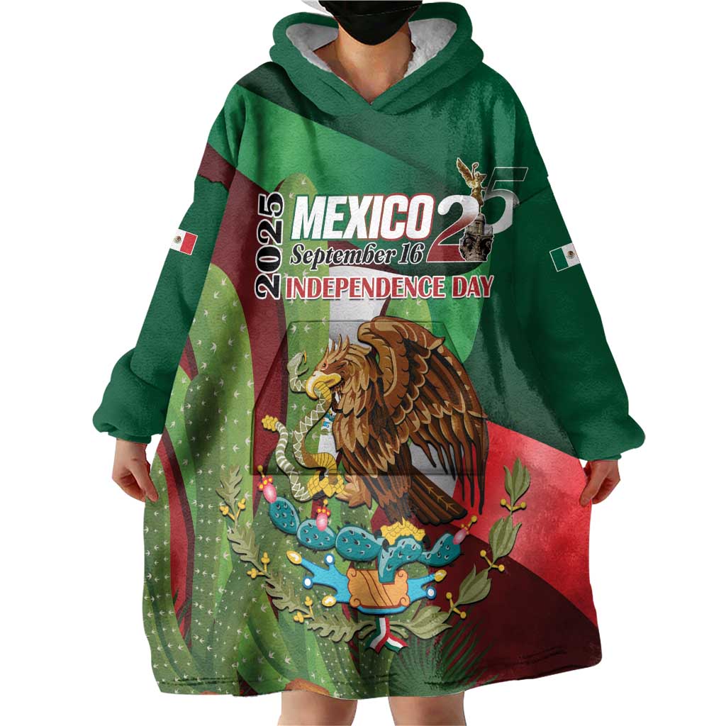 Mexico Independence Day 2025 Wearable Blanket Hoodie 215th Anniversary Estados Unidos Mexicanos - Wonder Print Shop