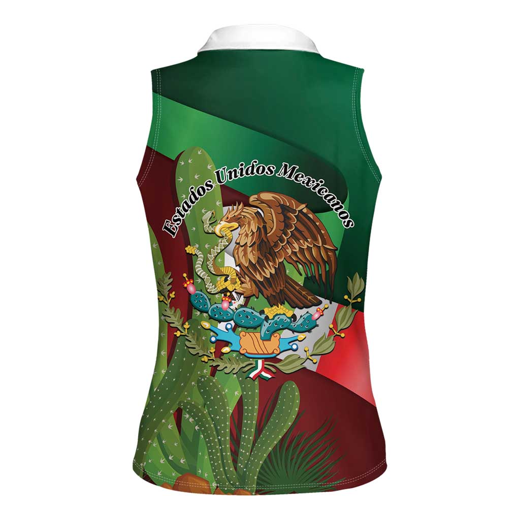Mexico Independence Day 2025 Women Sleeveless Polo Shirt 215th Anniversary Estados Unidos Mexicanos - Wonder Print Shop
