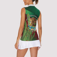 Mexico Independence Day 2025 Women Sleeveless Polo Shirt 215th Anniversary Estados Unidos Mexicanos - Wonder Print Shop