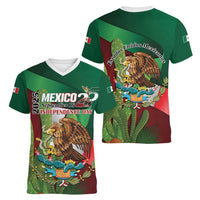 Mexico Independence Day 2025 Women V-Neck T-Shirt 215th Anniversary Estados Unidos Mexicanos - Wonder Print Shop
