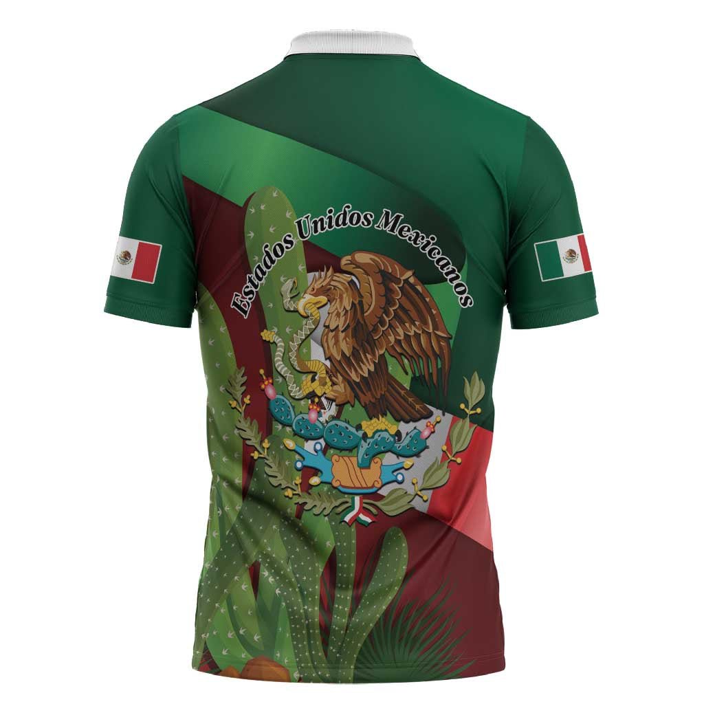 Mexico Independence Day 2025 Zipper Polo Shirt 215th Anniversary Estados Unidos Mexicanos - Wonder Print Shop