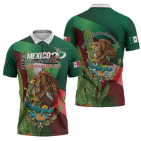 Mexico Independence Day 2025 Zipper Polo Shirt 215th Anniversary Estados Unidos Mexicanos - Wonder Print Shop