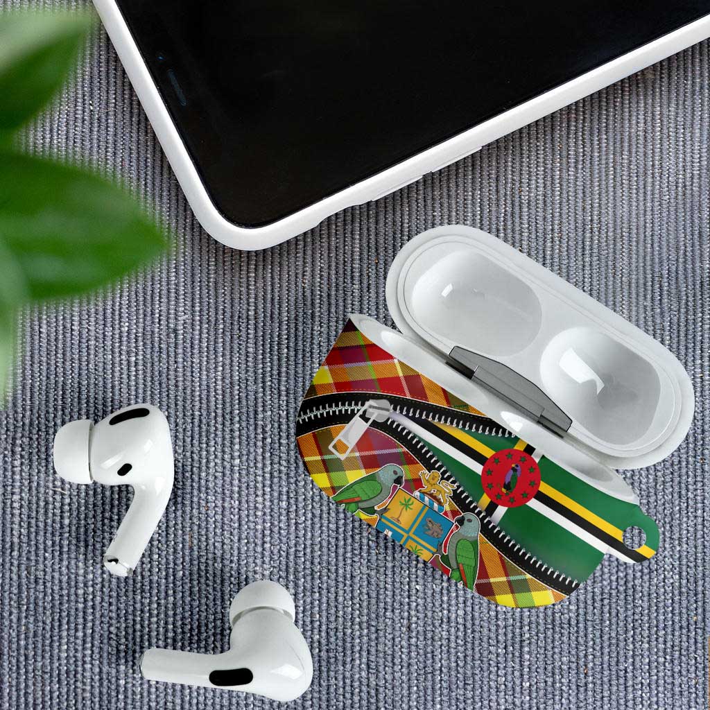 Dominica Creole Day AirPods Case Madras Pattern Zipper Stylized - Wonder Print Shop