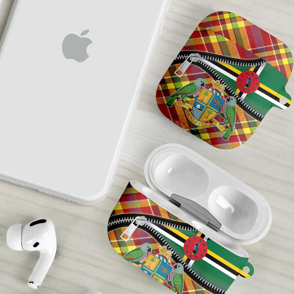 Dominica Creole Day AirPods Case Madras Pattern Zipper Stylized - Wonder Print Shop
