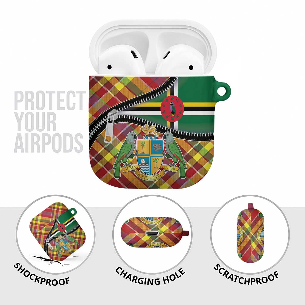 Dominica Creole Day AirPods Case Madras Pattern Zipper Stylized - Wonder Print Shop