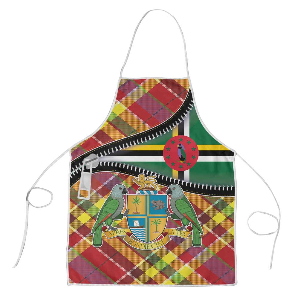 Dominica Creole Day Apron Madras Pattern Zipper Stylized - Wonder Print Shop
