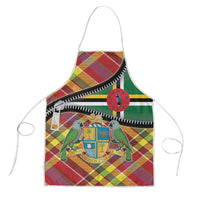 Dominica Creole Day Apron Madras Pattern Zipper Stylized - Wonder Print Shop