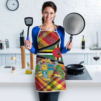 Dominica Creole Day Apron Madras Pattern Zipper Stylized - Wonder Print Shop