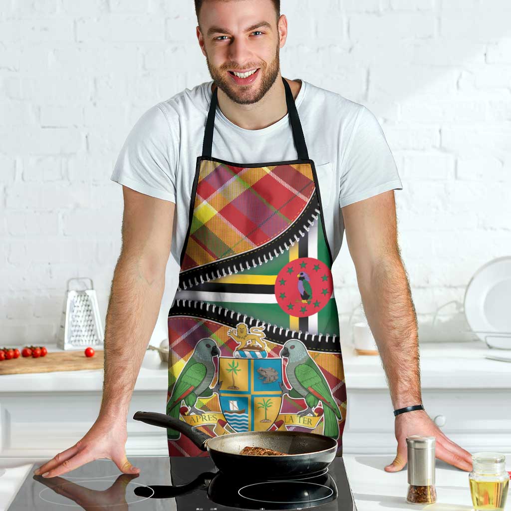 Dominica Creole Day Apron Madras Pattern Zipper Stylized - Wonder Print Shop