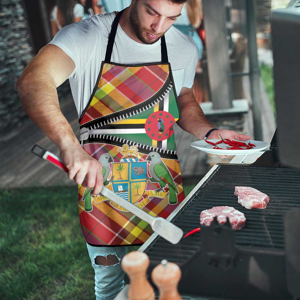 Dominica Creole Day Apron Madras Pattern Zipper Stylized - Wonder Print Shop