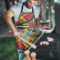 Dominica Creole Day Apron Madras Pattern Zipper Stylized - Wonder Print Shop