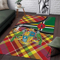 Dominica Creole Day Area Rug Madras Pattern Zipper Stylized - Wonder Print Shop
