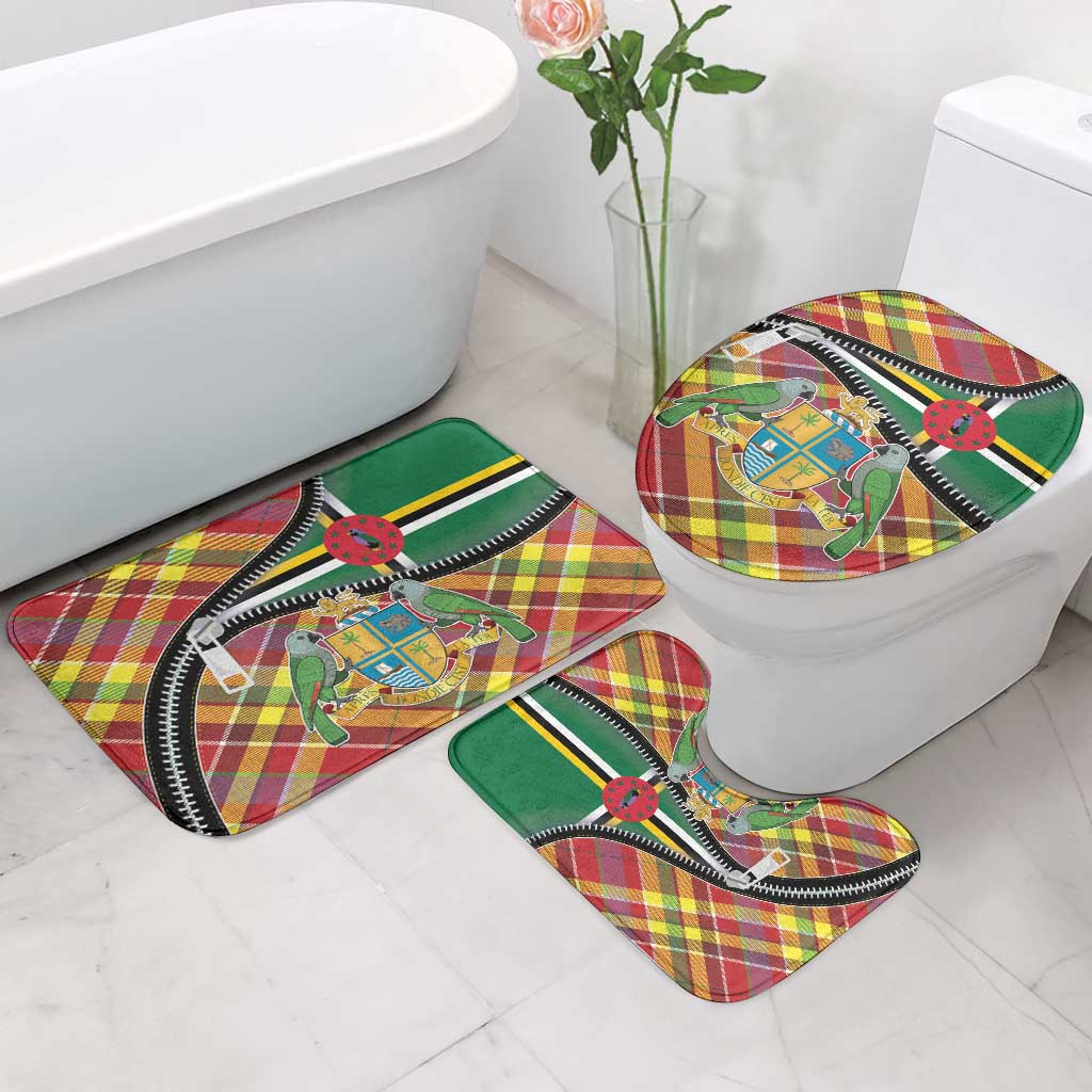 Dominica Creole Day Bathroom Set Madras Pattern Zipper Stylized - Wonder Print Shop