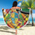 Dominica Creole Day Beach Blanket Madras Pattern Zipper Stylized - Wonder Print Shop