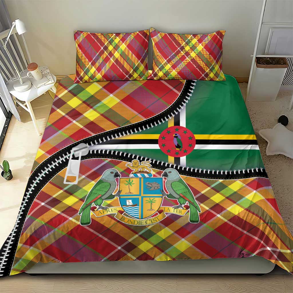 Dominica Creole Day Bedding Set Madras Pattern Zipper Stylized - Wonder Print Shop