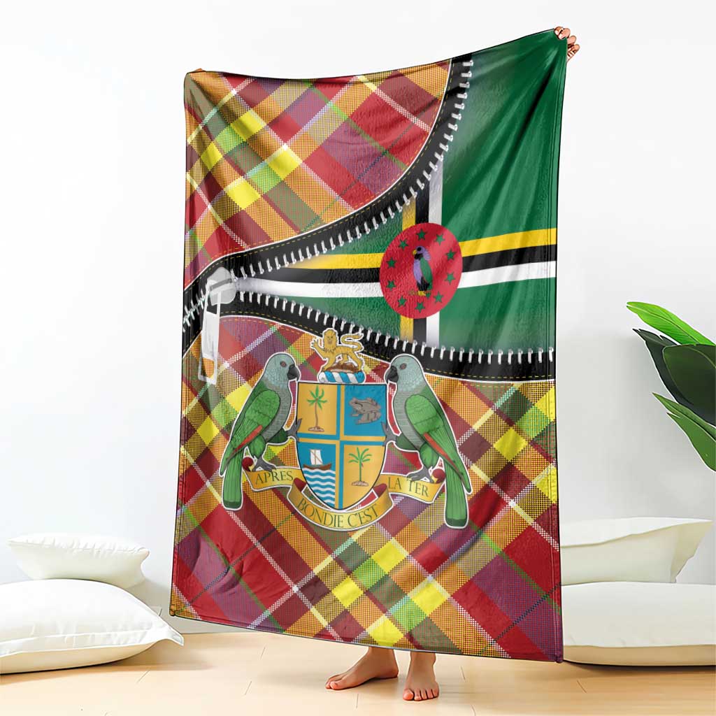 Dominica Creole Day Blanket Madras Pattern Zipper Stylized - Wonder Print Shop